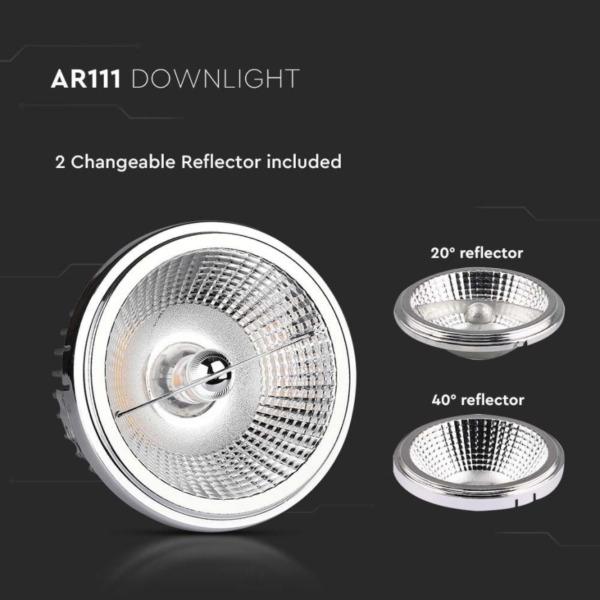 LED Infälld spotlight LED/20W/230V 4000K 40°/20° diameter 11 cm skinande krom