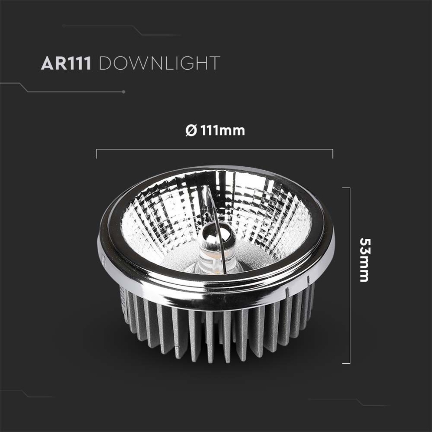 LED Infälld spotlight LED/20W/230V 4000K 40°/20° diameter 11 cm skinande krom