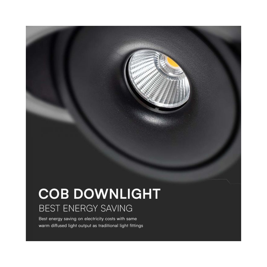 LED Infälld spotlight LED/28W/230V 3000/4000/6400K diameter 20 cm svart