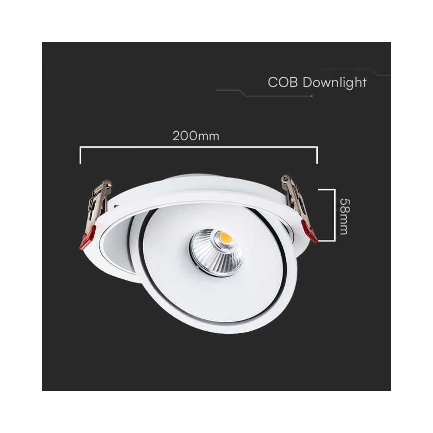 LED Infälld spotlight LED/28W/230V 3000/4000/6400K diameter 20 cm vit