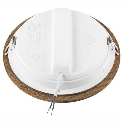 LED infälld spotlight WOODY SPOT LED/23,5W/230V 4000K valnöt Ø 23,5 cm