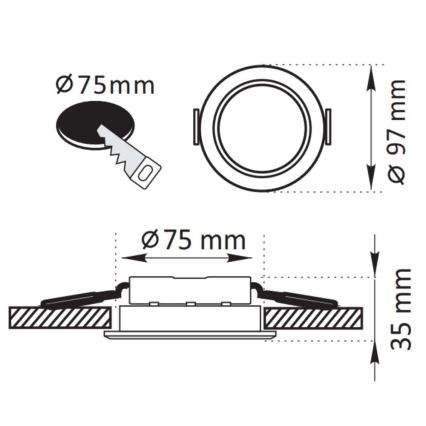 LED infälld taklampa ZOE LED/4,8W/230V vit