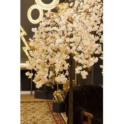 LED Jul dekorativ artificial trä CHERRY TREE 84xLED/230V 1,7 m körsbär