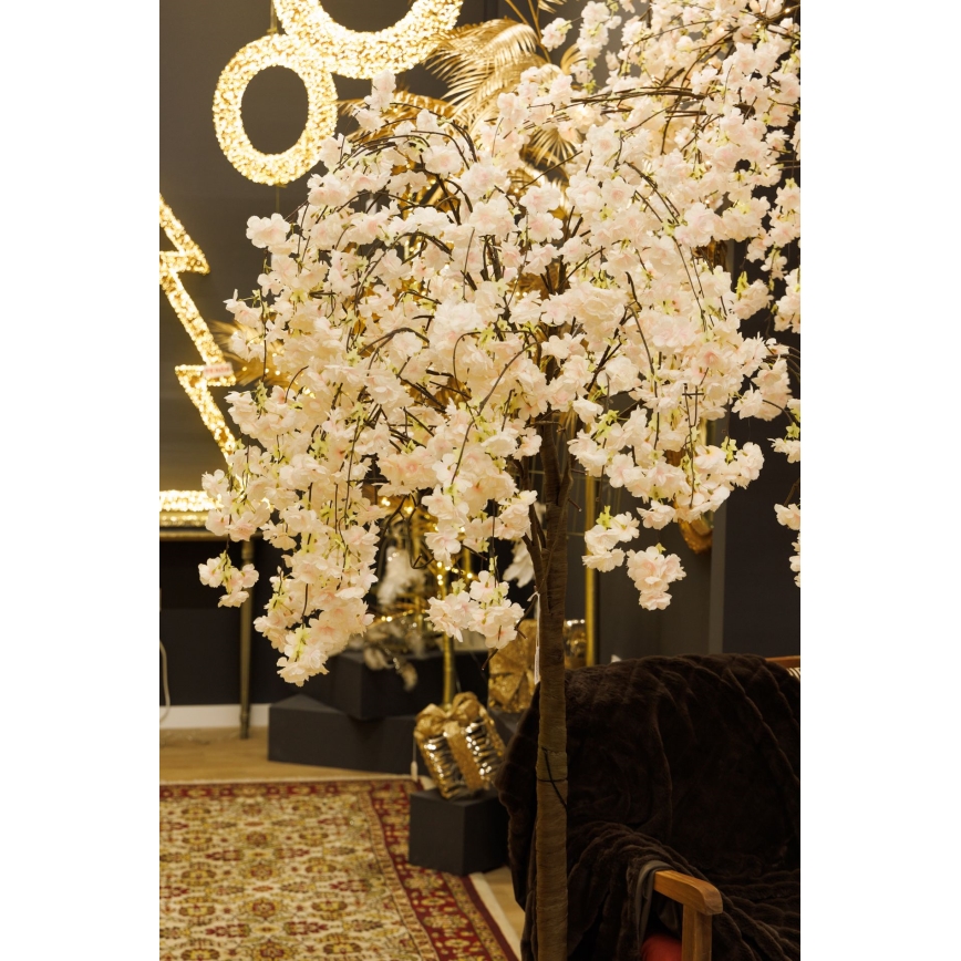 LED Jul dekorativ artificial trä CHERRY TREE 84xLED/230V 1,7 m körsbär