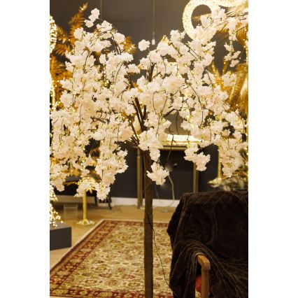 LED Jul dekorativ artificial trä CHERRY TREE 84xLED/230V 1,7 m körsbär