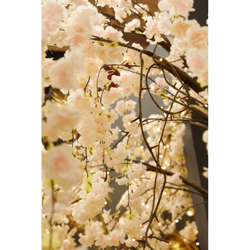 LED Jul dekorativ artificial trä CHERRY TREE 84xLED/230V 1,7 m körsbär