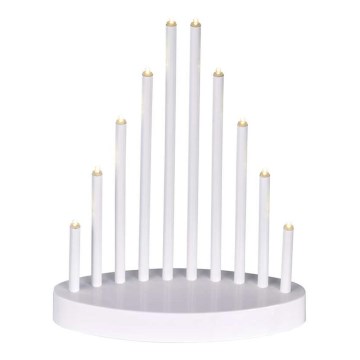 LED jul ljusstake  10xLED/3xAA vit 