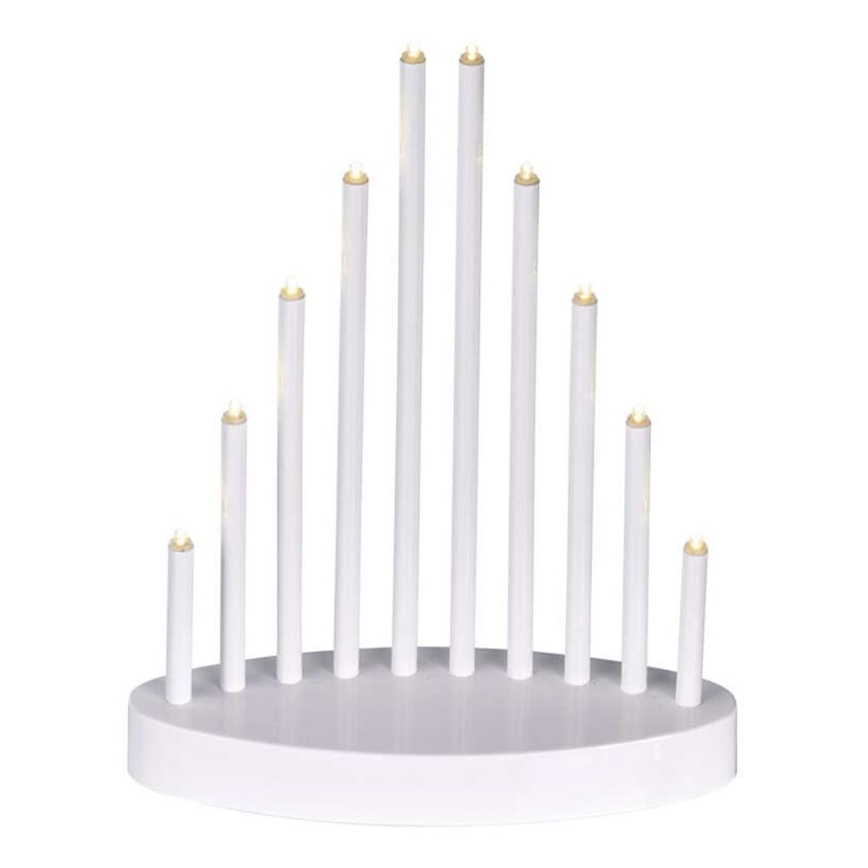 LED jul ljusstake  10xLED/3xAA vit 