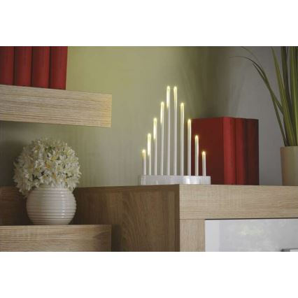 LED jul ljusstake  10xLED/3xAA vit 