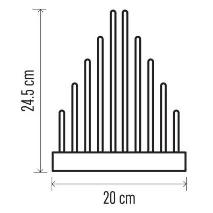 LED jul ljusstake  10xLED/3xAA vit 