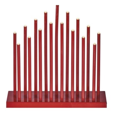 LED jul ljusstake  17xLED/3xAA röd 