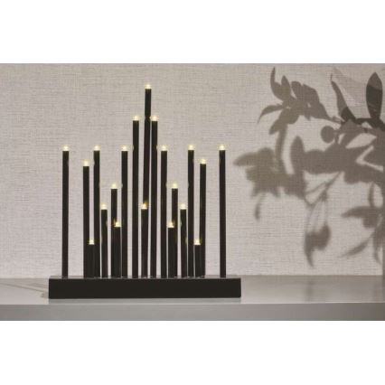 LED jul ljusstake  20xLED/3xAA svart 