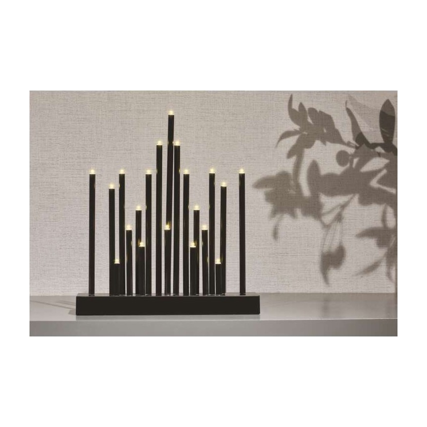 LED jul ljusstake  20xLED/3xAA svart 