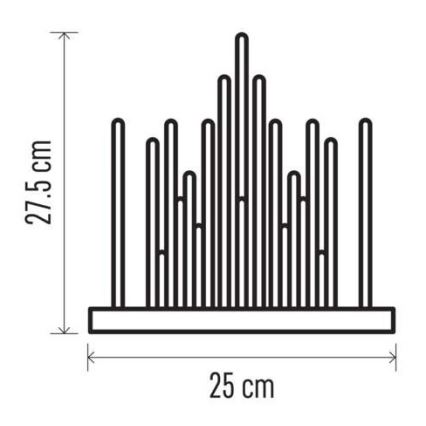 LED jul ljusstake  20xLED/3xAA svart 