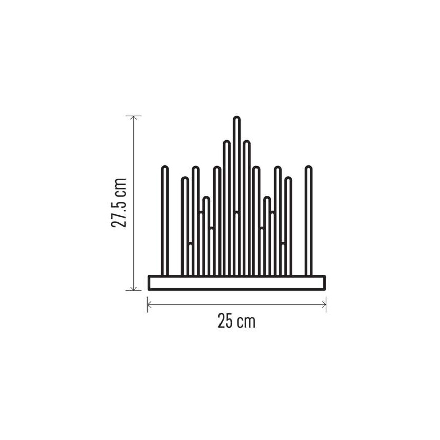 LED jul ljusstake  20xLED/3xAA svart 