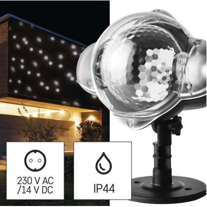 LED Jul utomhusprojektor LED/4W/230V IP44 vit