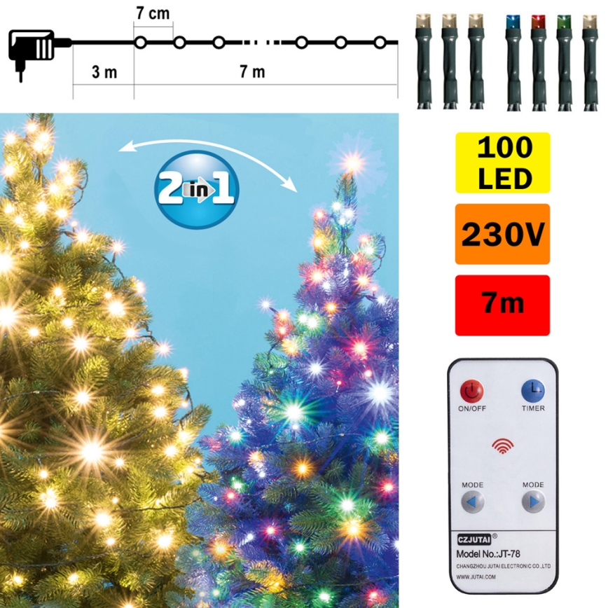 LED Julbelysning med Fjärrkontroll  LED/230V IP44