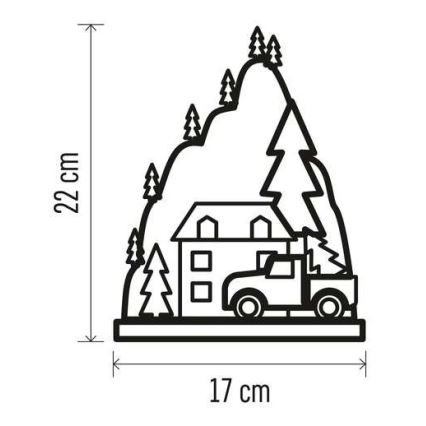 LED juldekoration  10xLED/2xAA beige 