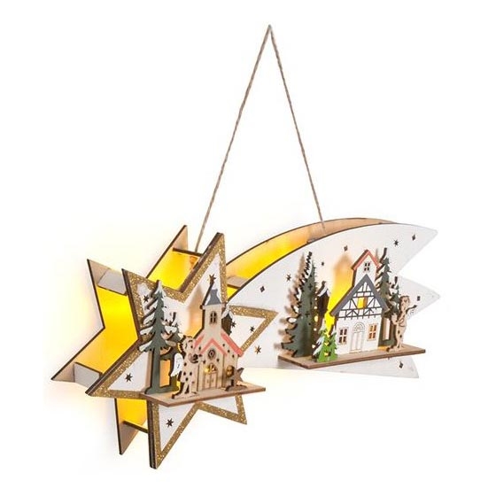 LED-juldekoration 10xLED/2xAA komet