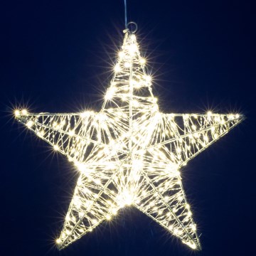 LED-juldekoration 320xLED/230V 45 cm stjärna varmvitt ljus