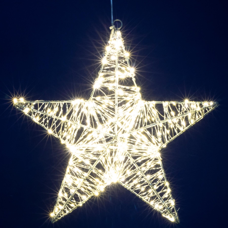 LED-juldekoration 320xLED/230V 45 cm stjärna varmvitt ljus