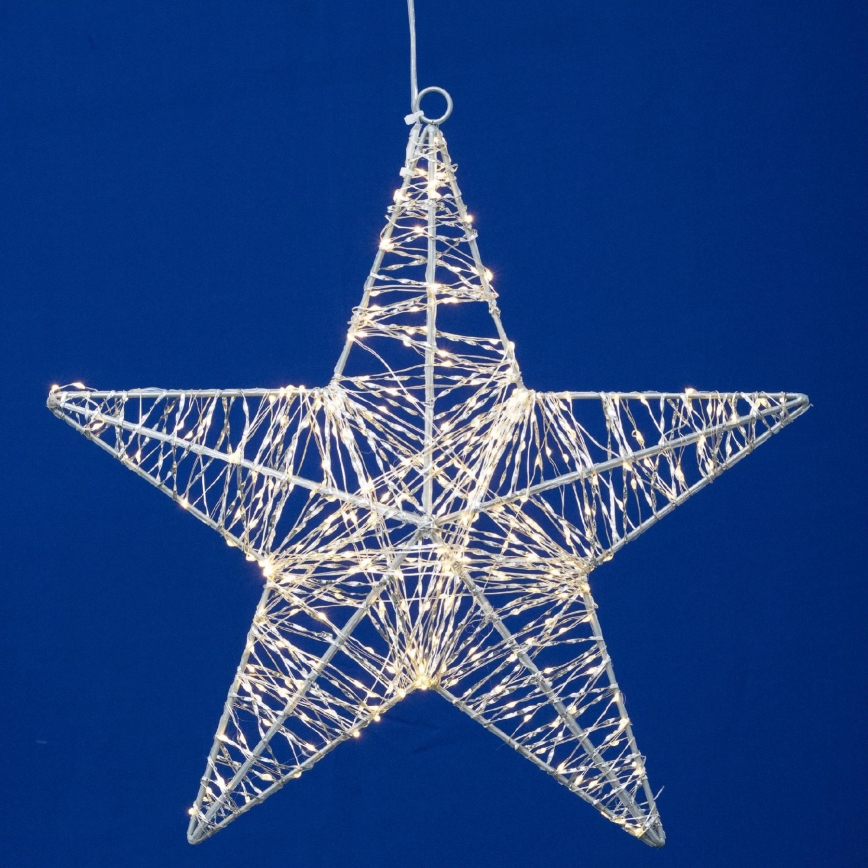 LED-juldekoration 320xLED/230V 45 cm stjärna varmvitt ljus