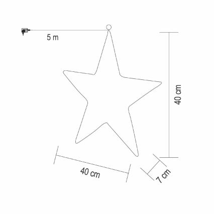 LED-juldekoration 320xLED/230V 45 cm stjärna varmvitt ljus