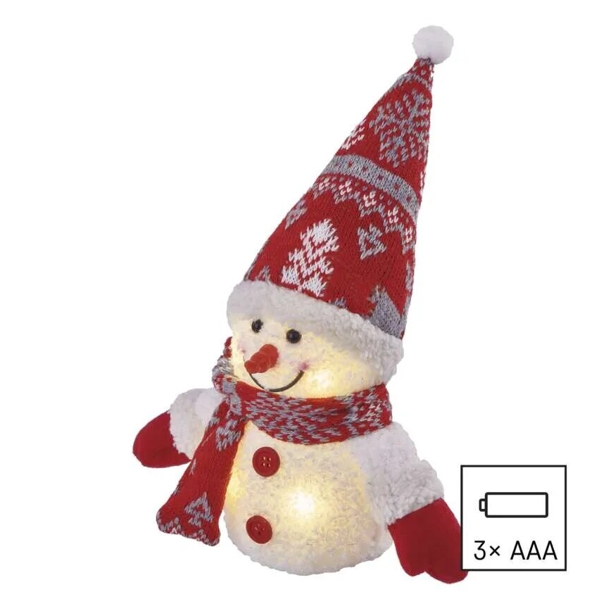 LED juldekoration 4xLED/3xAAA snögubbe