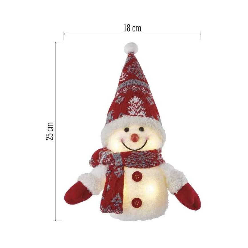 LED juldekoration 4xLED/3xAAA snögubbe