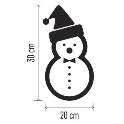 LED juldekoration  5xLED/2xAA Snögubbe 