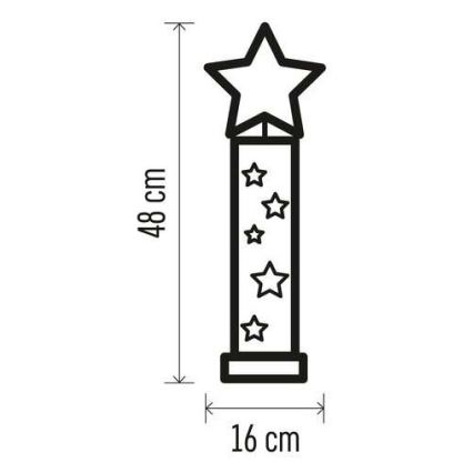 LED juldekoration  5xLED/2xAA stjärna 