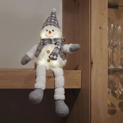 LED juldekoration 6xLED/3xAA snögubbe