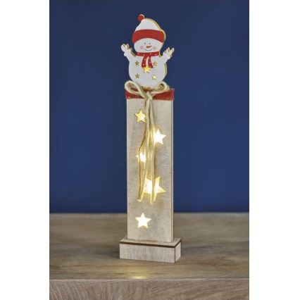 LED juldekoration  7xLED/2xAA Snögubbe 