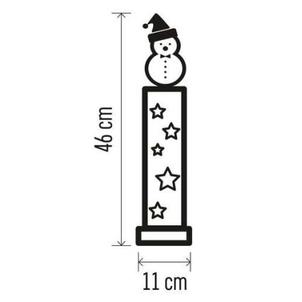 LED juldekoration  7xLED/2xAA Snögubbe 