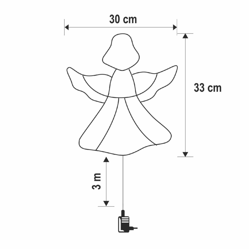 LED juldekoration för fönster 35xLED/230V IP44 ängel varmvit
