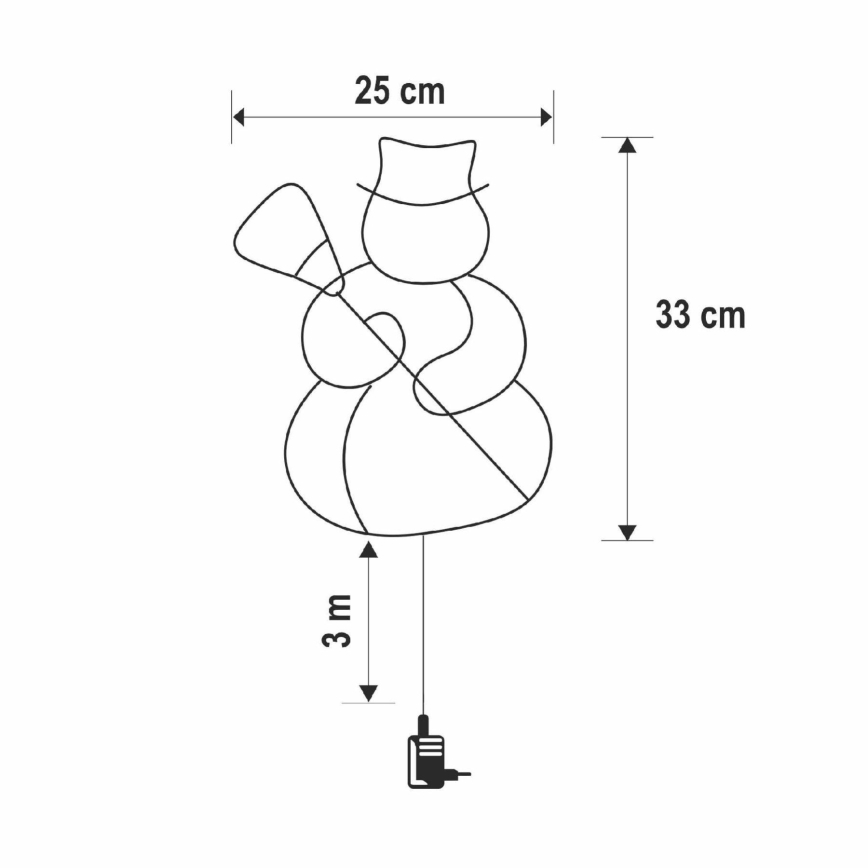 LED juldekoration för fönster 35xLED/230V IP44 snögubbe varmvit