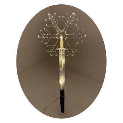 LED juldekoration för utomhusbruk 3xLED/2xAA IP44 varmvit snöflinga