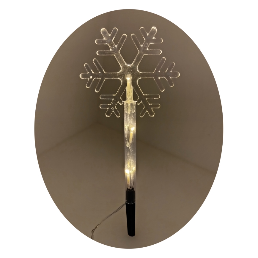 LED juldekoration för utomhusbruk 3xLED/2xAA IP44 varmvit snöflinga