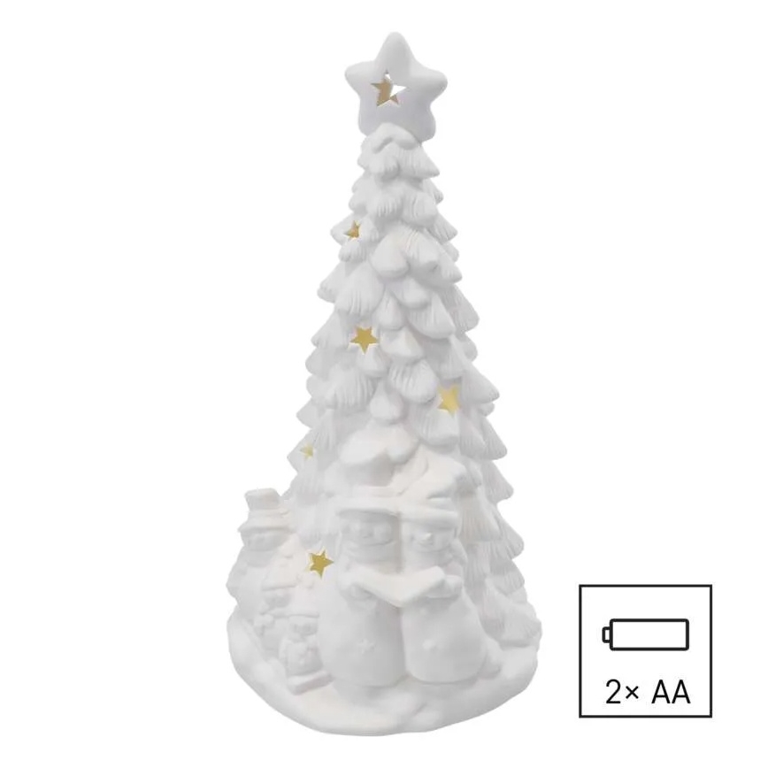 LED-juldekoration LED/2xAA varmvitt ljus julgran