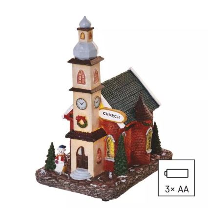 LED juldekoration LED/3xAA kyrka