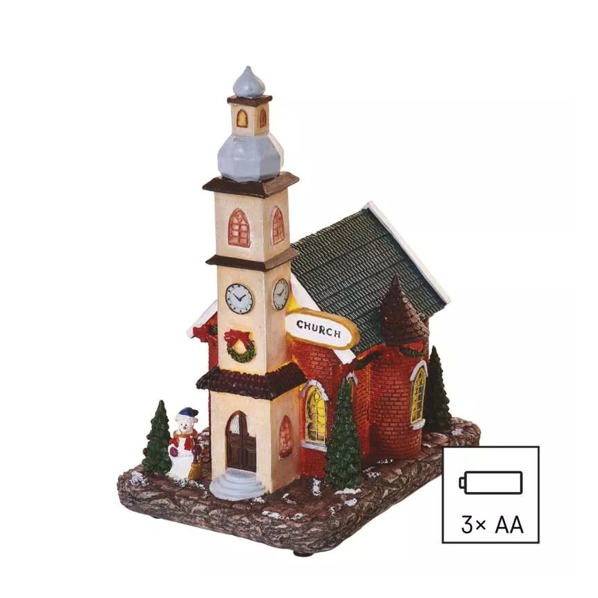 LED juldekoration LED/3xAA kyrka