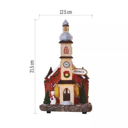 LED juldekoration LED/3xAA kyrka