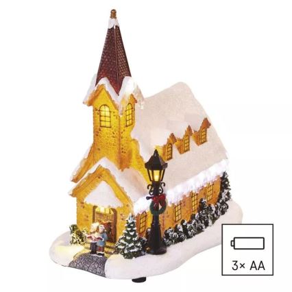 LED juldekoration LED/3xAA kyrka