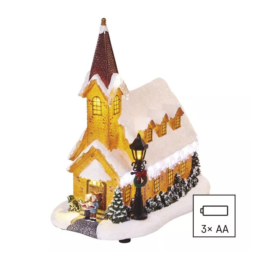 LED juldekoration LED/3xAA kyrka