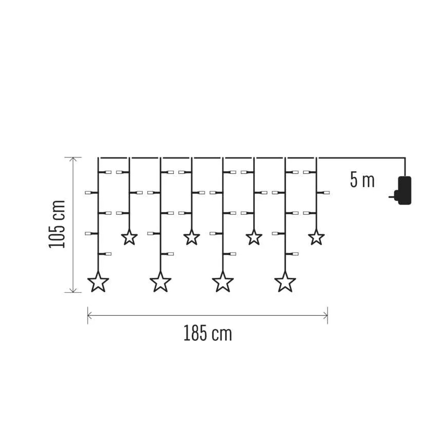 LED-julgardin 115xLED/1,35W 6,85x1,05 m varmvit