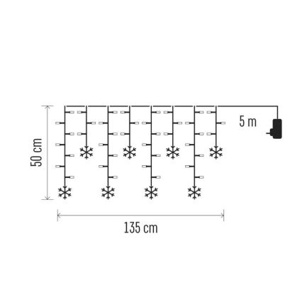 LED-julgardin 60xLED/1,35W 635x50 cm, kallvitt ljus