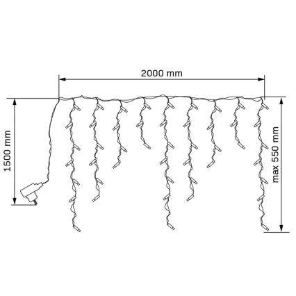 LED Julgardin ESTELLA 47xLED/8 funktioner 3,5 m varm vit