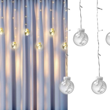 LED Julgardin WISH BALLS 108xLED/8 funktioner 4,5 m varm vit