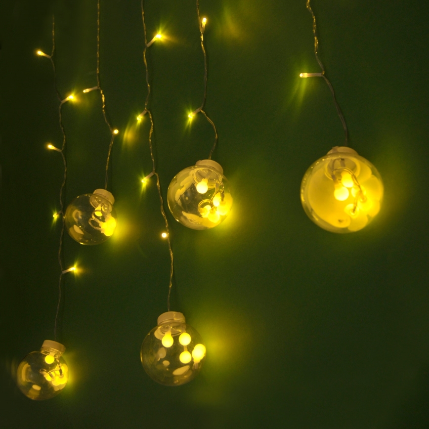 LED Julgardin WISH BALLS 108xLED/8 funktioner 4,5 m varm vit