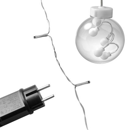 LED Julgardin WISH BALLS 108xLED/8 funktioner 4,5 m varm vit